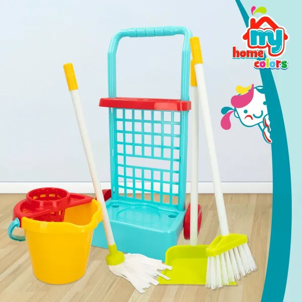 Тачечка для уборки с аксессуарами Colorbaby Игрушка 5 Предметы 30,5 x 55,5 x 19,5 cm (12 штук)