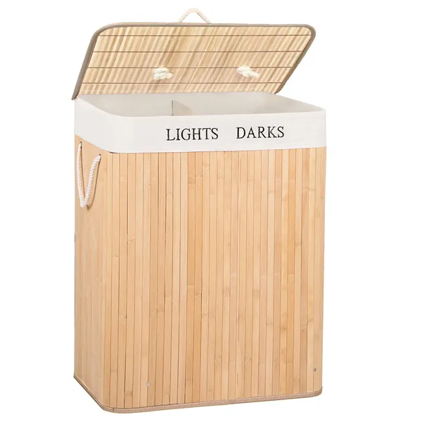 Bamboo laundry basket Springos HA0032 100l