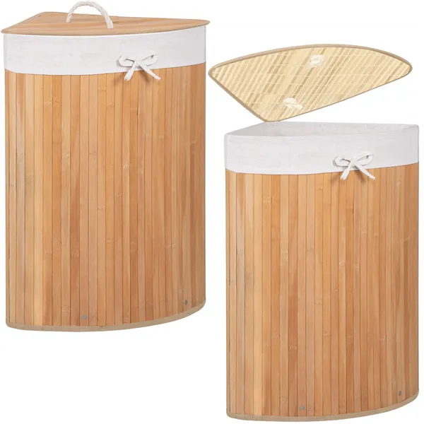 Bamboo laundry basket Springos HA0063 73l