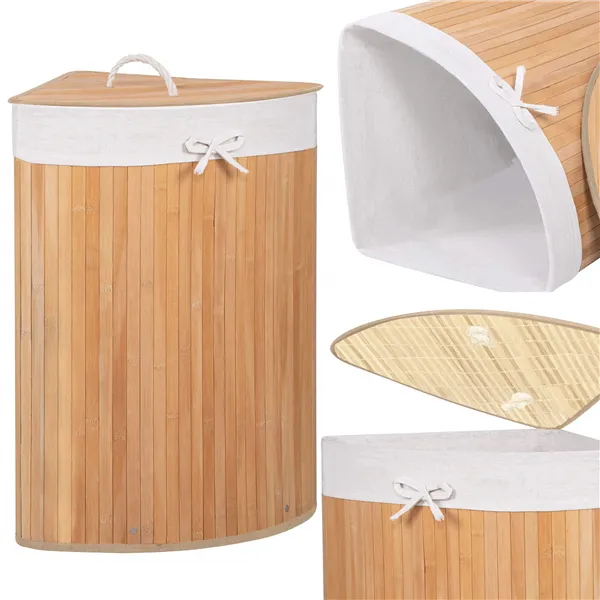 Bamboo laundry basket Springos HA0063 73l