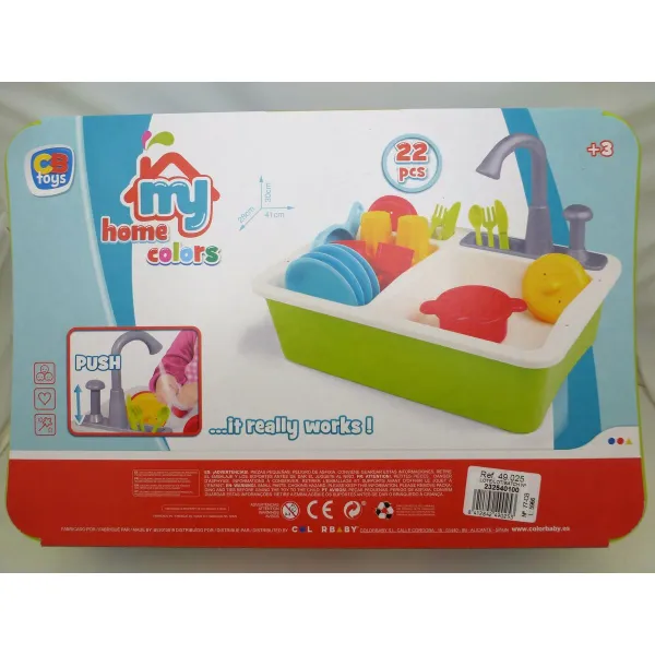 Toy kitchen Colorbaby 22 Pieces 42 x 29 x 28 cm Accessories Sink