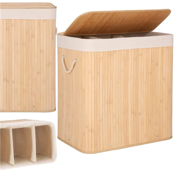 Bamboo laundry basket Springos HA0154 150L