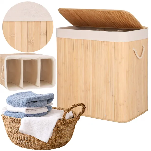 Bamboo laundry basket Springos HA0154 150L