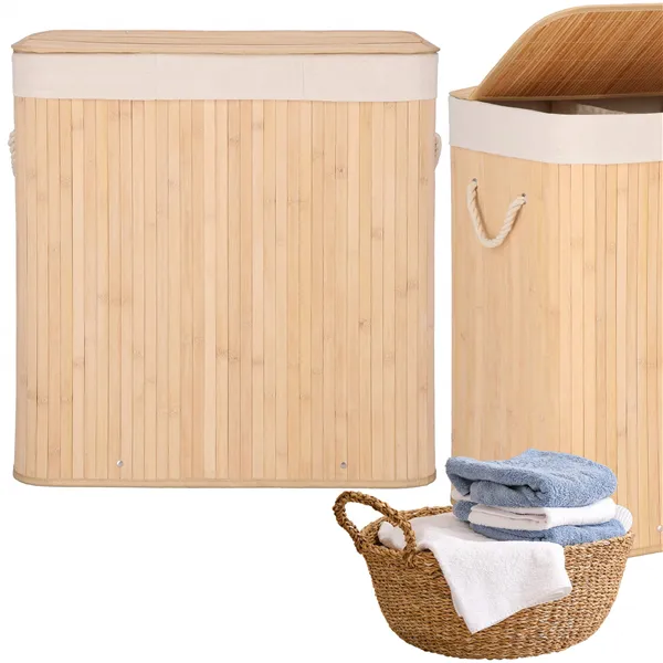 Bamboo laundry basket Springos HA0154 150L