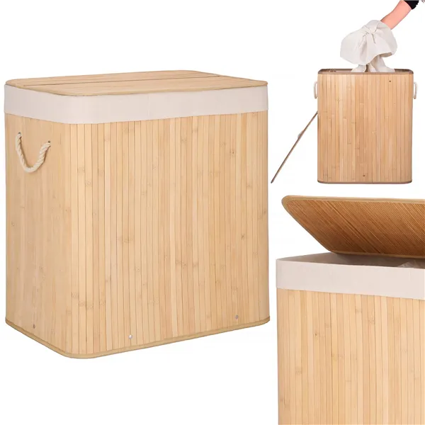 Bamboo laundry basket Springos HA0154 150L