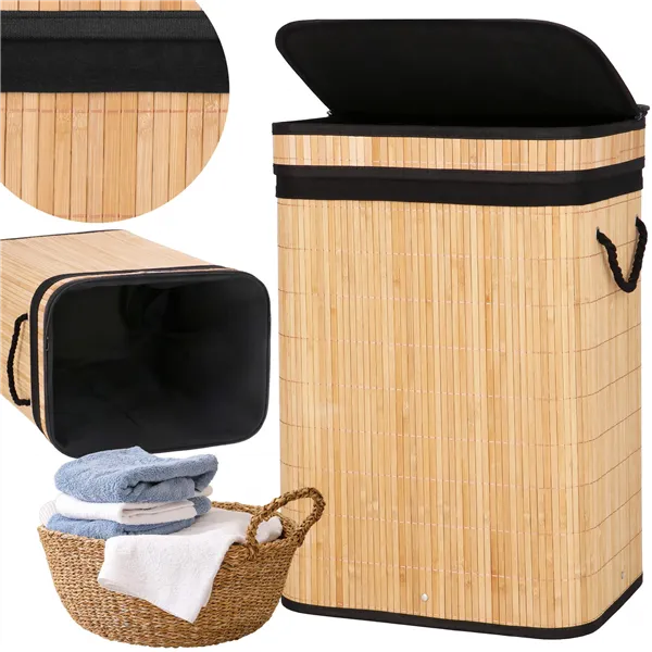 Bamboo laundry basket Springos HA0157 72l