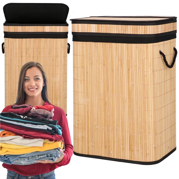 Bamboo laundry basket Springos HA0157 72l