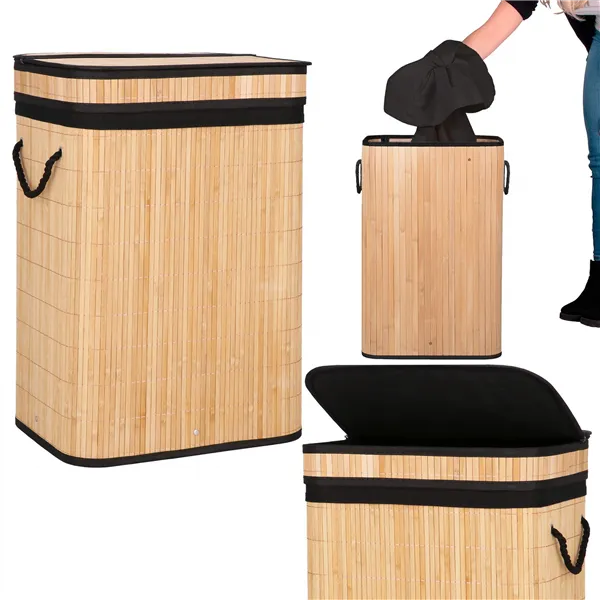 Bamboo laundry basket Springos HA0157 72l