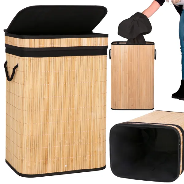 Bamboo laundry basket Springos HA0157 72l