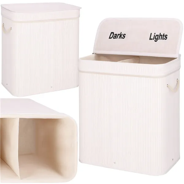 Bamboo laundry basket Springos HA0160 100l