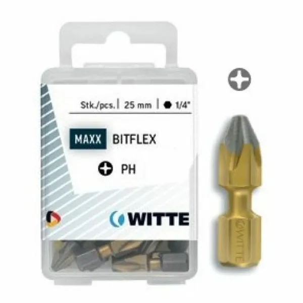 Bitų rinkinys WITTE PH 2 DIAMOND FLEX PH2 5 vnt.
