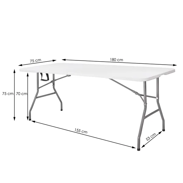 Folding table Springos GF0051 180 cm, white