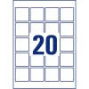 Adhesive labels Avery White 25 Sheets 45 x 45 mm
