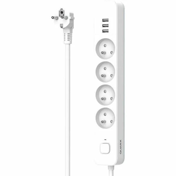 4-socket plugboard with power switch QUARX (1,5 m)