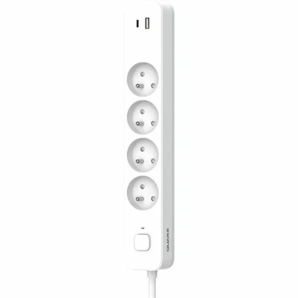4-socket plugboard with power switch QUARX (1,5 m)