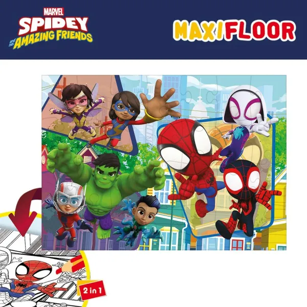 Детский паззл Spidey Двухстороннее 24 Предметы 70 x 1,5 x 50 cm (6 штук)