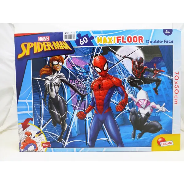 Child's Puzzle Spider-Man Double-sided 60 Pieces 70 x 1,5 x 50 cm (6 Units)