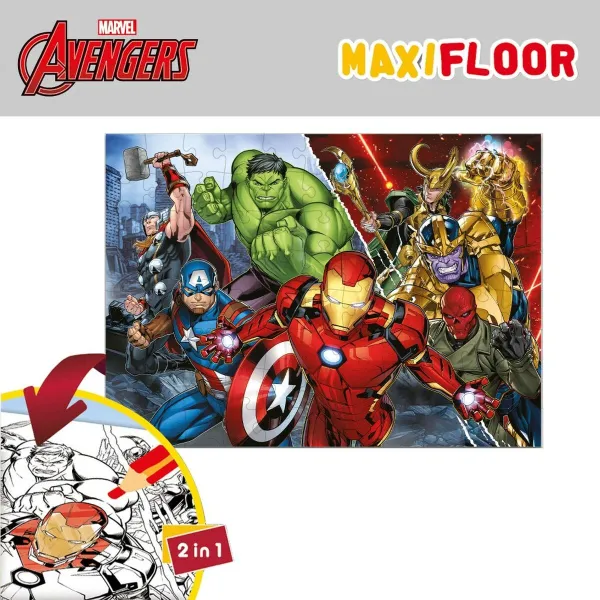 Детский паззл The Avengers Двухстороннее 108 Предметы 70 x 1,5 x 50 cm (6 штук)