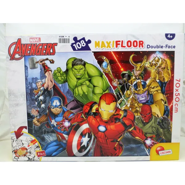Vaikiška puzlė The Avengers Dvipusis 108 Dalys 70 x 1,5 x 50 cm (6 vnt.)