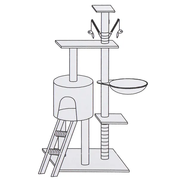 Multi-level cat house Springos PA1046 145 cm