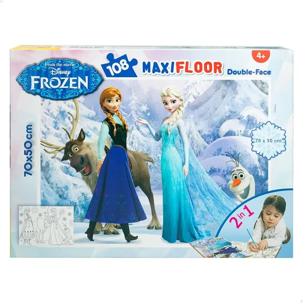 Puzle Bērniem Frozen Abpusējs 108 Daudzums 70 x 1,5 x 50 cm (6 gb.)