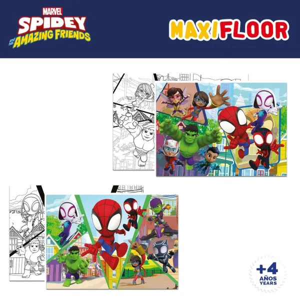 4 galvosūkių rinkinys Spidey 35 x 1,5 x 25 cm 48 Dalys (6 vnt.)