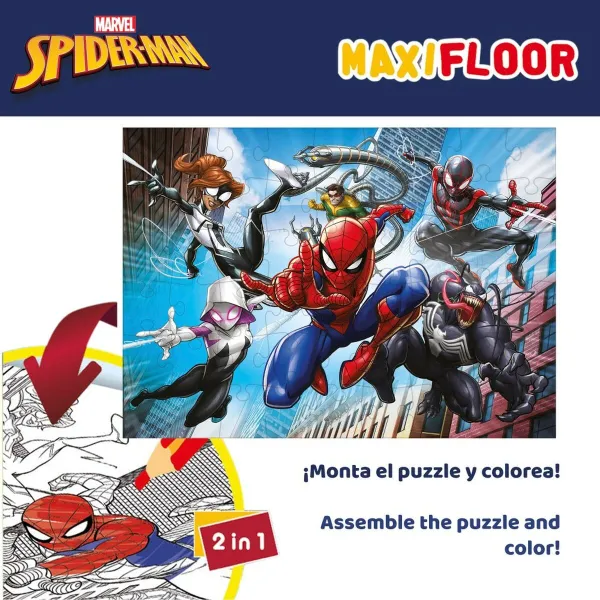 Детский паззл Spider-Man Двухстороннее 4 в 1 48 Предметы 35 x 1,5 x 25 cm (6 штук)