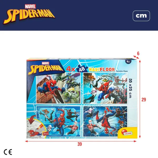 Детский паззл Spider-Man Двухстороннее 4 в 1 48 Предметы 35 x 1,5 x 25 cm (6 штук)