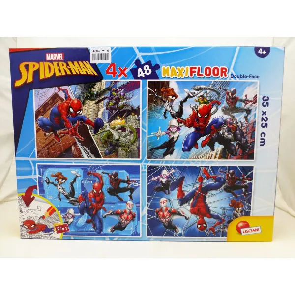 Детский паззл Spider-Man Двухстороннее 4 в 1 48 Предметы 35 x 1,5 x 25 cm (6 штук)