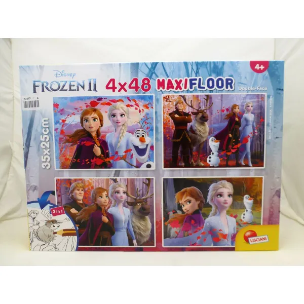 Vaikiška puzlė Frozen Dvipusis “Keturi viename” 48 Dalys 35 x 1,5 x 25 cm (6 vnt.)