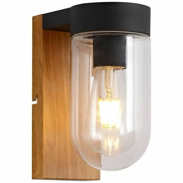 Seinavalgusti Brilliant Must Metall E27