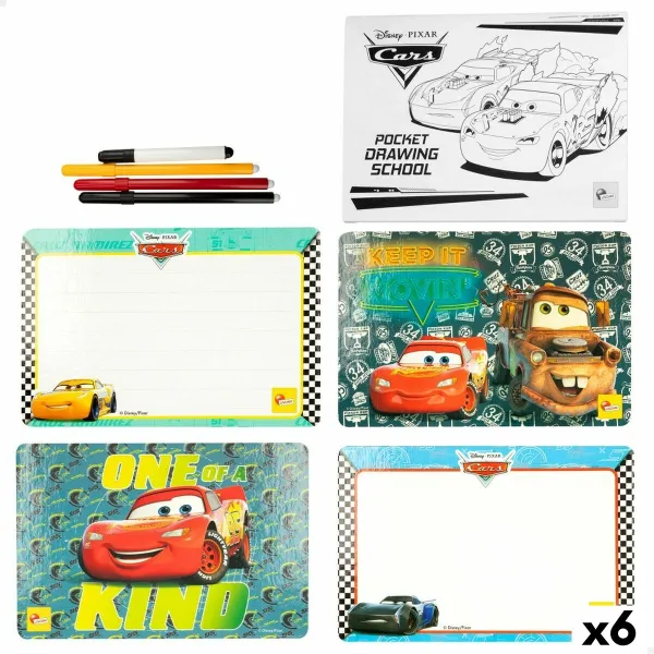 Piirustussetti Cars Pocket Drawing School (6 osaa)