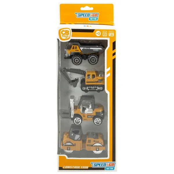 Набор автомобилей для дорожных работ Speed & Go 7,5 x 4 x 3 cm (12 штук)