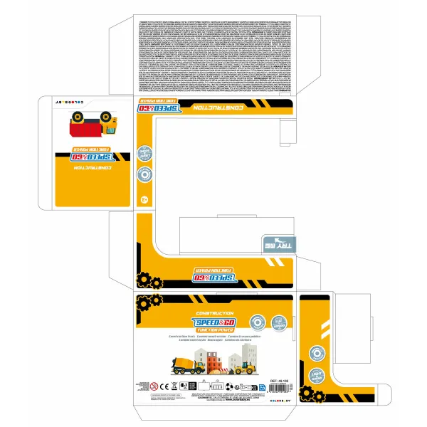 Грузовик для общественных работ Speed & Go 14,5 x 9 x 7,5 cm (6 штук)