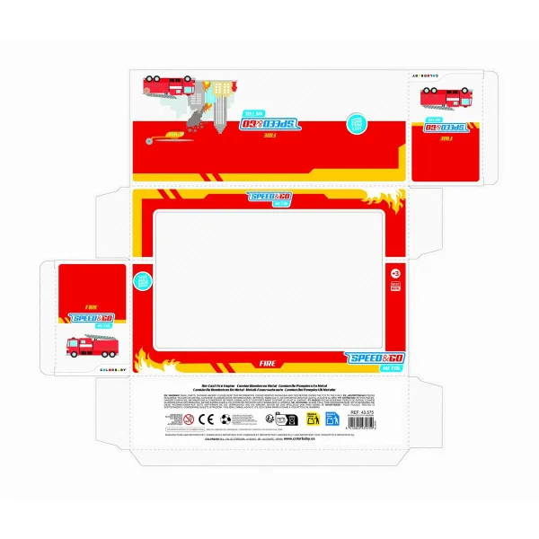 Пожарная машина Speed & Go 21 x 9,5 x 5,5 cm (6 штук)