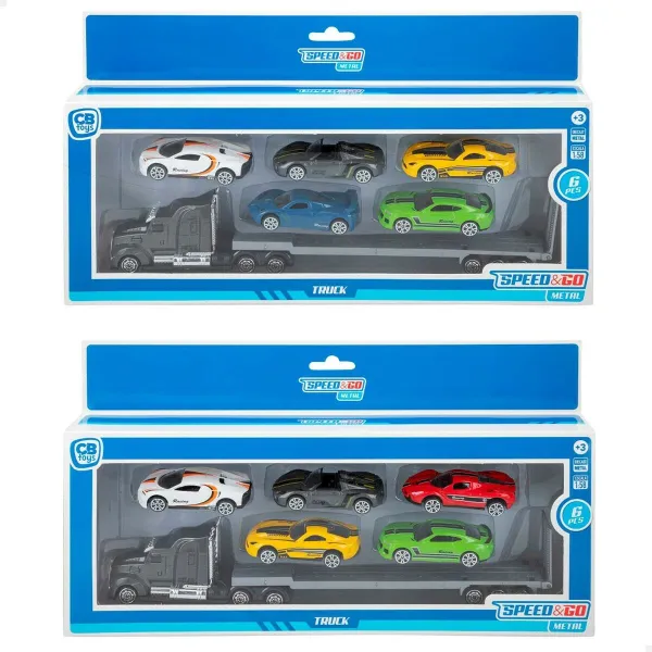 Truck Carrier and Cars Speed & Go 28 x 5 x 4,5 cm (12 Units)