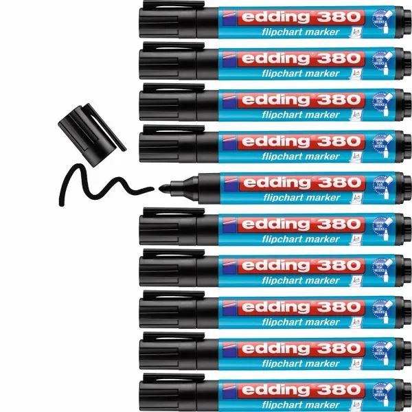 Marķieris Edding 380 Flipchart Melns (10 gb.)