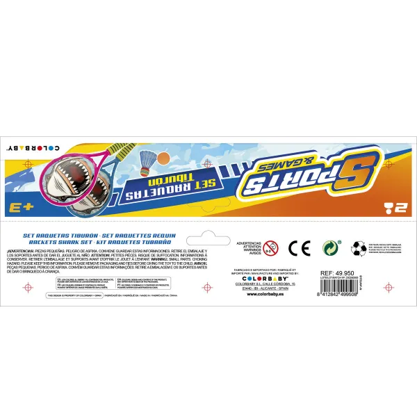 Набор ракеток Colorbaby 22 x 48 x 1,8 cm (6 штук)