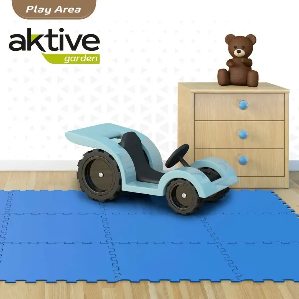 Детский паззл Aktive Синий 9 Предметы Резина Eva 50 x 0,4 x 50 cm (4 штук)