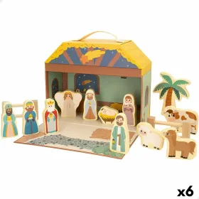 Christmas nativity set Woomax Wood Plastic 25 x 20 x 24,5 cm 15 Pieces (6 Units)
