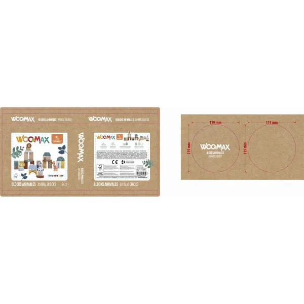 Construction set Woomax animals 28 Pieces (6 Units)