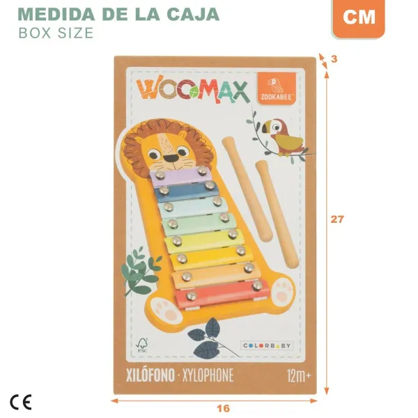 Ксилофон Woomax Лев Деревянный 16 x 2,5 x 26 cm (6 штук)