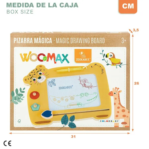 Burvju Tāfele Woomax Zookabee Tīģeris Koks 30 x 2,5 x 26 cm (6 gb.)