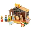 Christmas nativity set Woomax Wood Cardboard 22 x 16 x 12 cm 11 Pieces (6 Units)