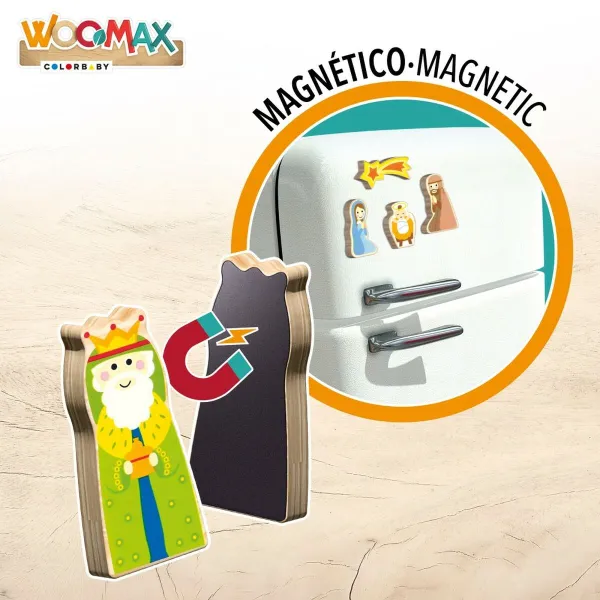 Christmas nativity set Woomax Wood Cardboard 22 x 16 x 12 cm 11 Pieces (6 Units)