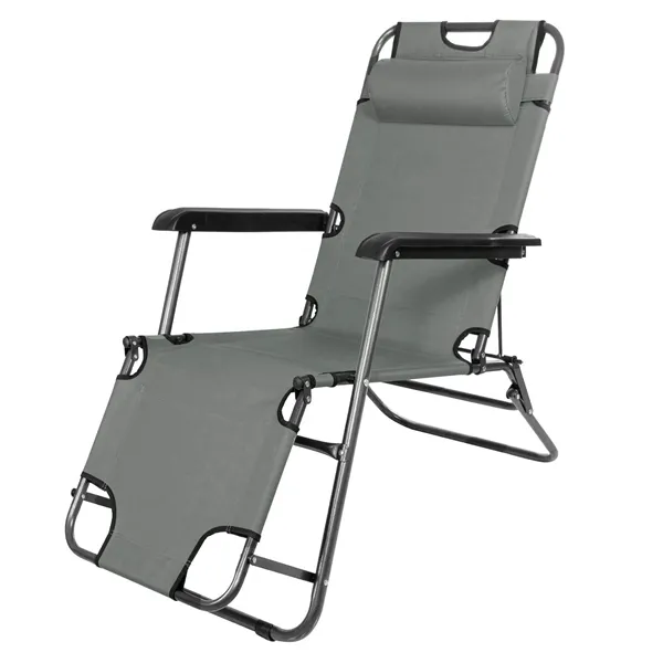 Adjustable garden chair Springos GC0013 grey