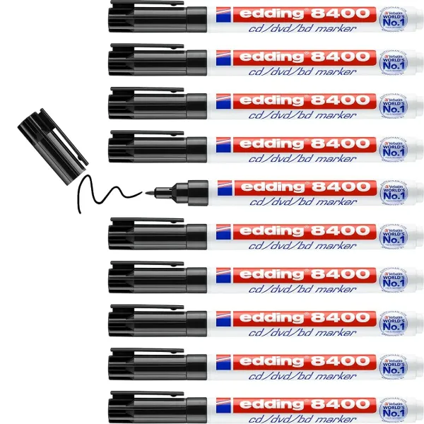 Permanentais marķieris Edding 8400 Melns (10 gb.)
