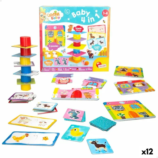 Palapeli Lisciani Giochi Carotina Baby 16 x 1 x 16,5 cm farmi 4-in-1 (12 osaa)