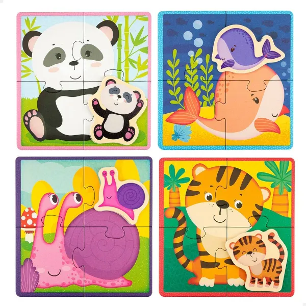 Puzle Bērniem Lisciani Giochi 16 x 1 x 16 cm dzīvnieki 16 Daudzums (6 gb.)