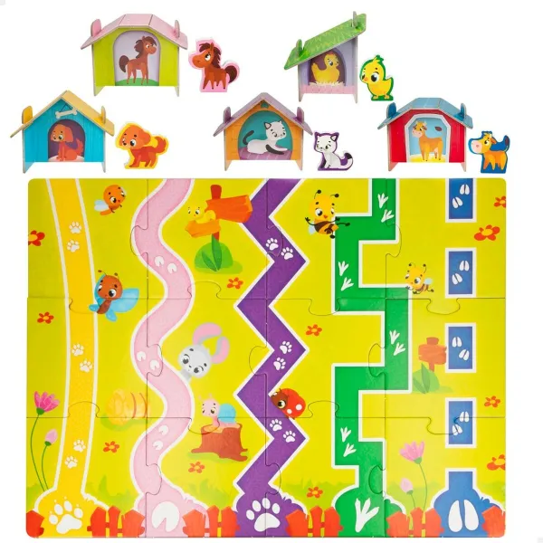 Puzle Bērniem Lisciani Giochi 48 x 1 x 36 cm Ferma 12 Daudzums 27 Daudzums (6 gb.)